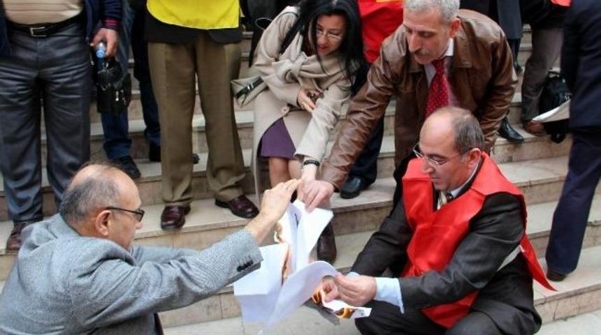 Samsun&rsquo;da Bordro Yakma Eylemi