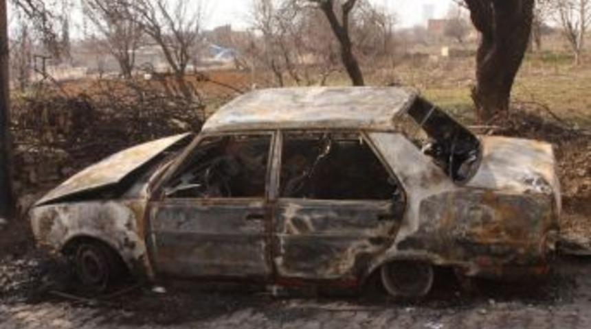 Ergani’de Araç Yangını