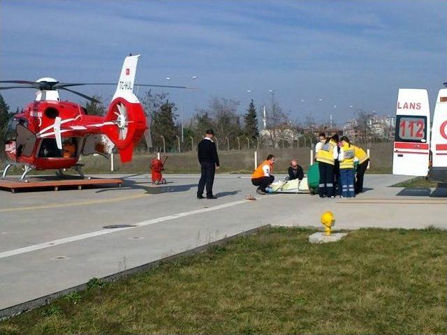 Kalbi Duran Polis Memuru Ambulans Helikopter İle Gata'ya Sevk Edildi