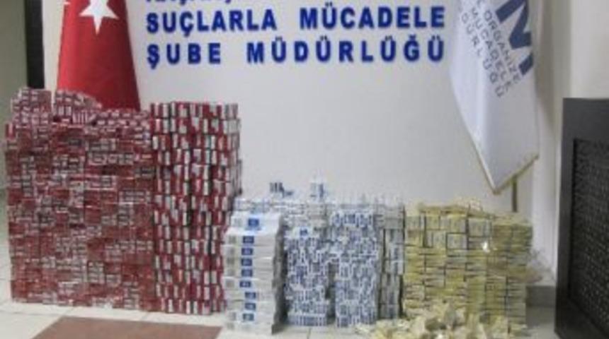 &Ccedil;ay Kolisinden 3 Bin 590 Paket Ka&ccedil;ak Sigara Ele Ge&ccedil;ti