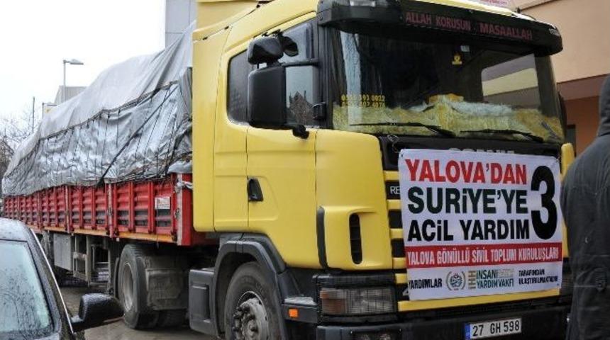 Suriye'ye Yalova'dan 20 Ton Yardım Malzemesi