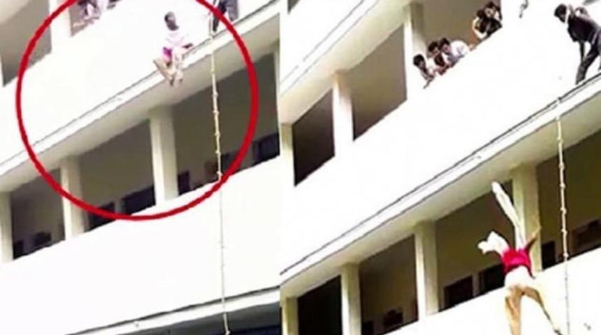 Yine ihmal! G&uuml;venlik tatbikatında binadan ittirilen gen&ccedil; kız &ouml;ld&uuml;