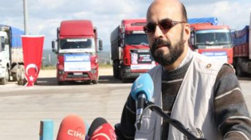 Suriye'ye En B&uuml;y&uuml;k Yardım Konvoyu Adana'dan Gitti