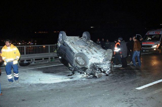 Otomobil mazgallarda asılı kaldı 1