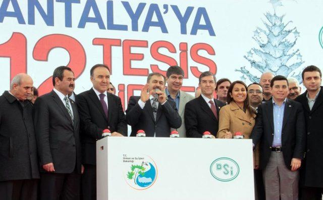 Bakan Eroğlu Antalya&rsquo;da 13 Tesisin Temel Atma Ve A&ccedil;ılışı T&ouml;renine Katıldı 1
