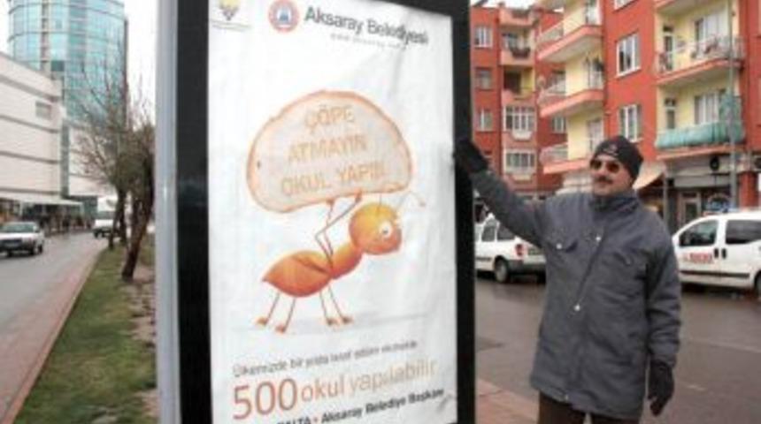 Aksaray Belediyesi'nden Ekmek Tasarrufuna Afişli &Ccedil;ağrı