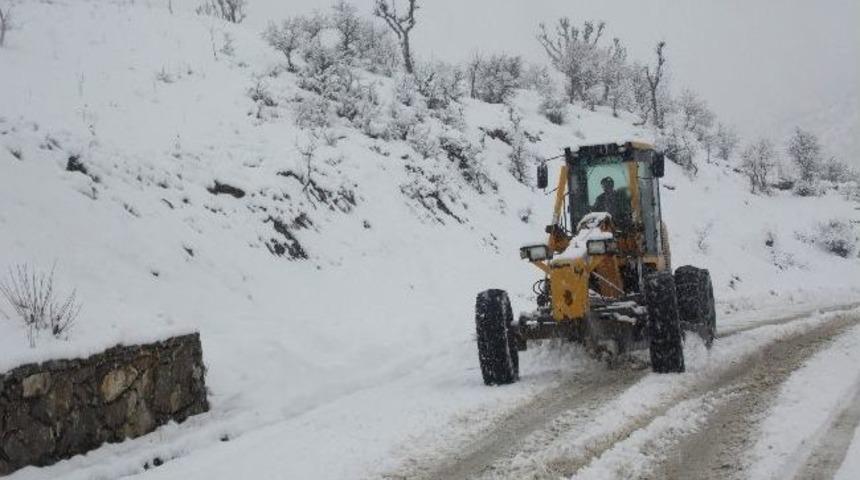Sincik'te Kar K&ouml;y Yollarını Kapattı