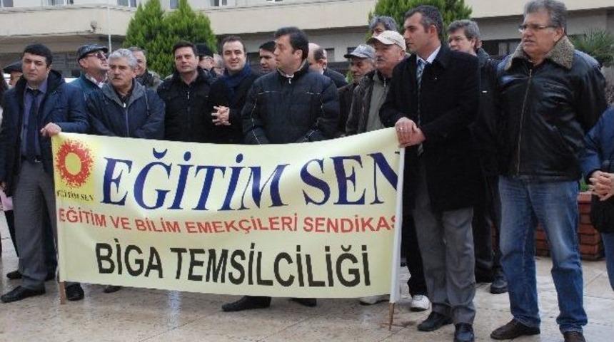 Çanakkale'de Eğitim-sen’den Gözaltılara Tepki