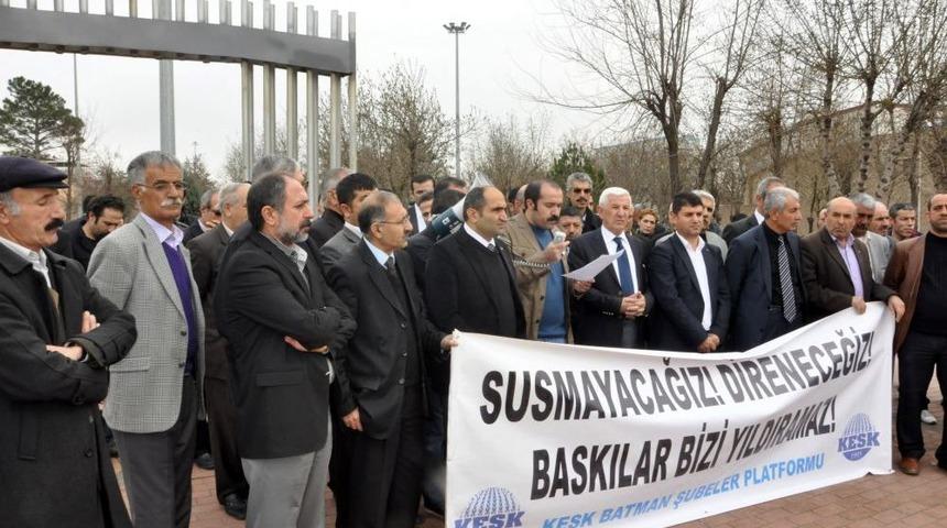 KESK Batman Şubeler Plaformu Gözaltıları Protesto Etti