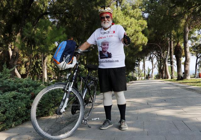 Kanserden ölen oğlu için 83 gün pedallayacak
