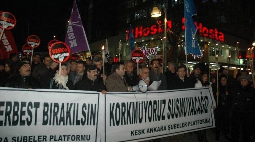 Kesk, G&ouml;zaltıları Protesto Etti