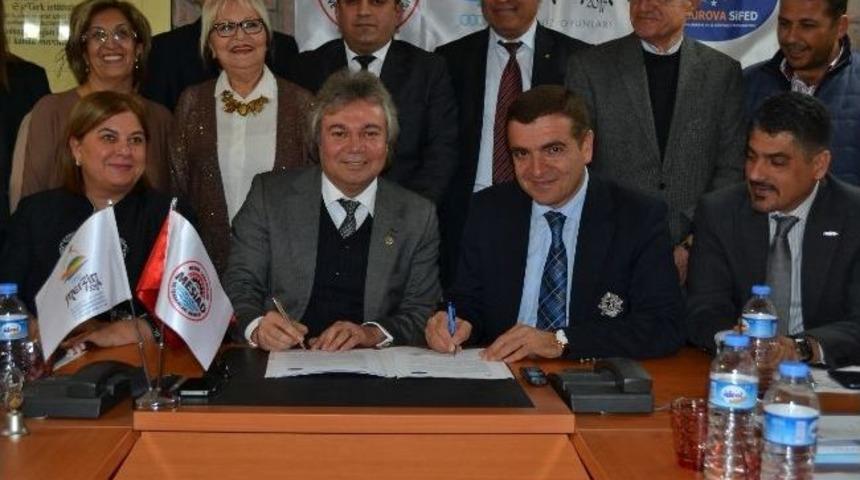 Akdeniz Oyunları Genel Koordinat&ouml;rl&uuml;ğ&uuml; &Ccedil;ukurova Sifed Ve Mesiad İle Protokol İmzaladı
