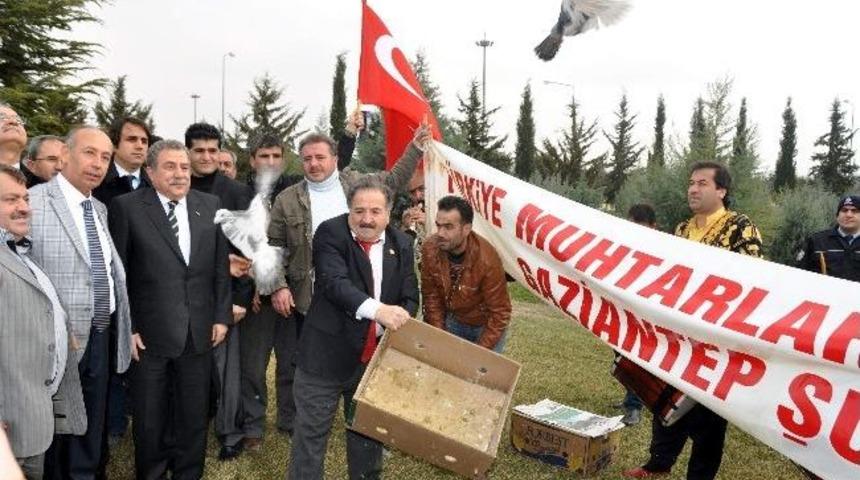 İ&ccedil;işleri Bakanı G&uuml;ler, G&uuml;vercinlerle Karşılandı