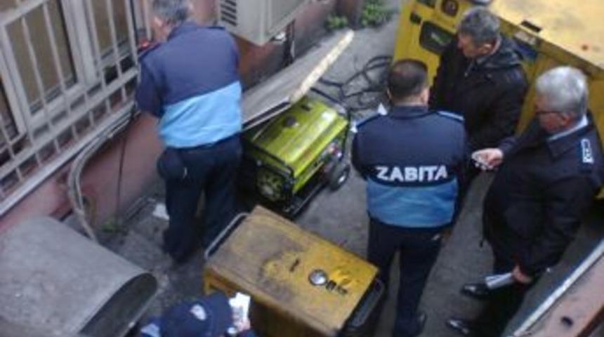 Zabıta Aşırı G&uuml;r&uuml;lt&uuml; &Ccedil;ıkaran Jeneret&ouml;r&uuml; M&uuml;h&uuml;rledi