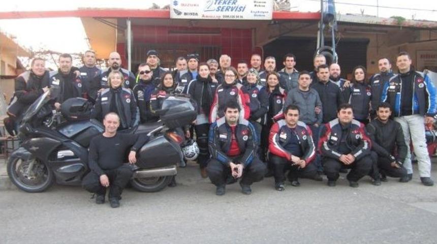 İzmir Motosiklet Kul&uuml;b&uuml; &Uuml;yeleri, &Ouml;demişli Motorcuları Ziyaret Etti