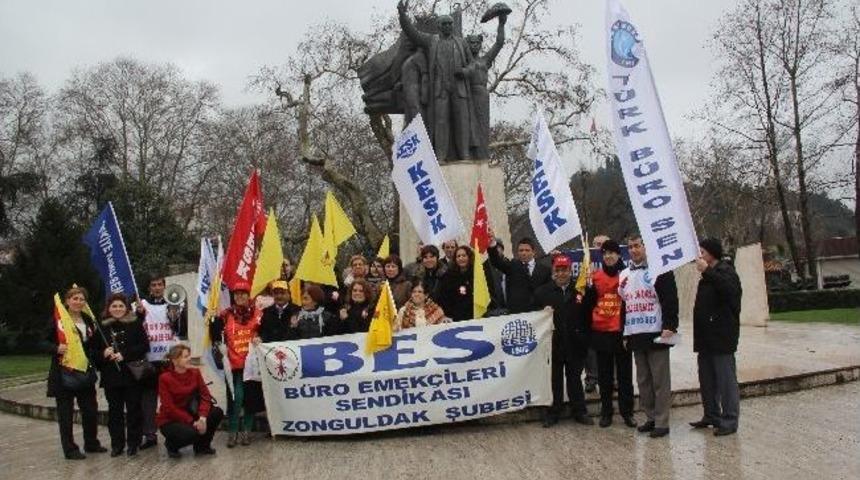 Kdz. Ereğli&rsquo;de Bes Ve B&uuml;ro Sen &Uuml;yelerinden Eylem