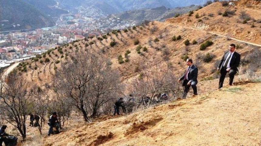G&uuml;m&uuml;şhane Belediyesinden &Ccedil;evre Temizliği &Ccedil;alışması