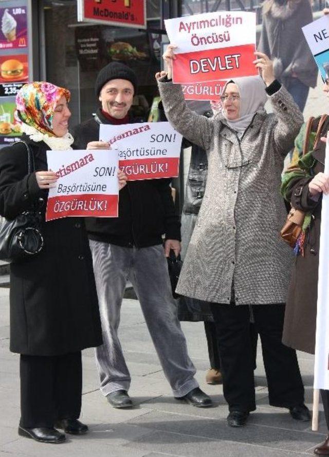 Başbakanlık Önünde ‘başörtüsü’ Eylemi