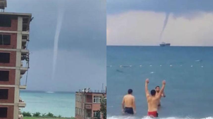 Rize'de b&uuml;y&uuml;k korku yaratan hortum! B&ouml;yle yakalandılar