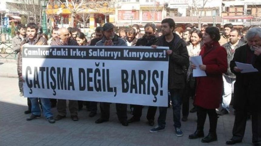 K&uuml;rt İş&ccedil;ilere Yapılan Saldırıya Protesto