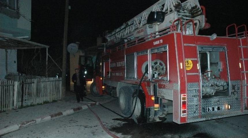 Karaman&rsquo;da Ev Yangını