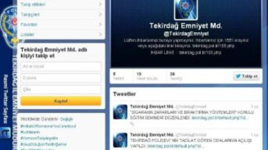 Tekirdağ Emniyeti Twitter Hesabı A&ccedil;tı