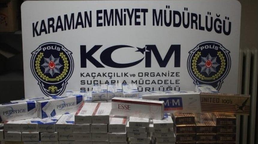 Karaman&rsquo;da Bin 320 Paket Ka&ccedil;ak Sigara Ele Ge&ccedil;irildi