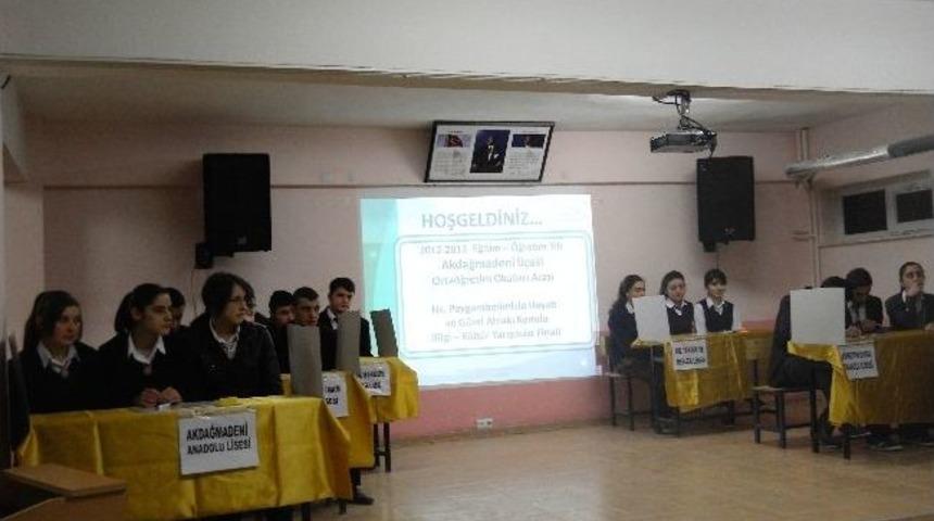 Akdağmadeni İl&ccedil;esinde Liseler Arası Bilgi K&uuml;lt&uuml;r Yarışması Başladı