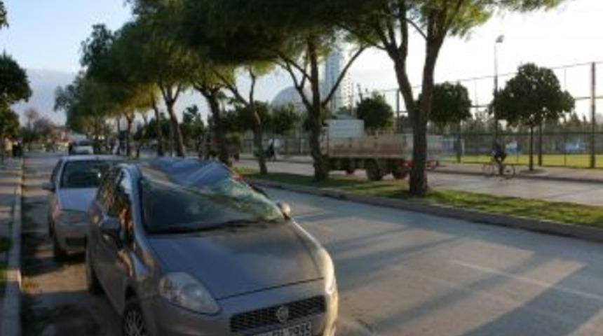 Aşırı R&uuml;zgar Ağacı Seyir Halindeki Otomobilin &Uuml;zerine Devirdi