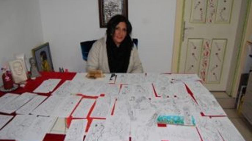 &Ccedil;ocuklar boyasın diye &ccedil;iziyor