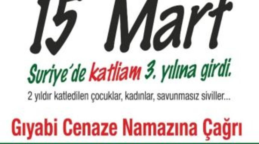 Suriye&rsquo;de &Ouml;ld&uuml;r&uuml;len Siviller İ&ccedil;in Gıyabi Cenaze Namazı Kılınacak