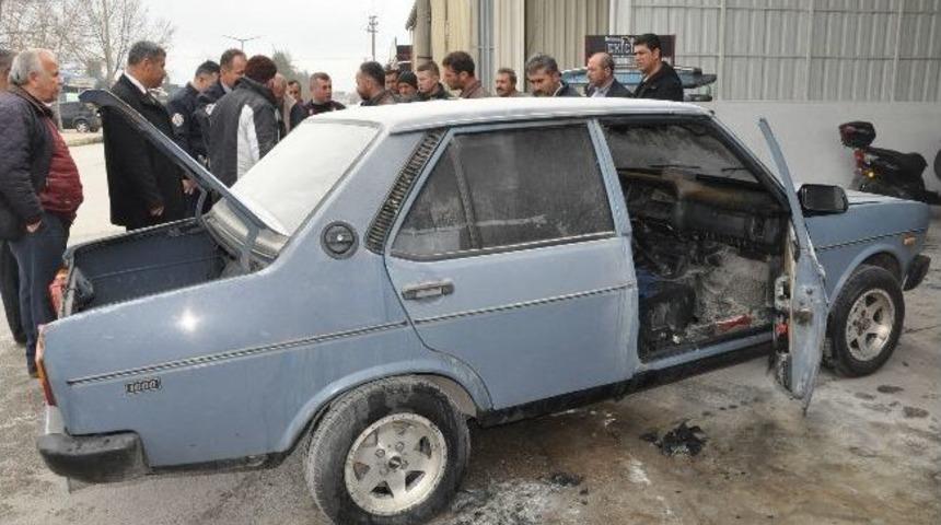 Bakım Yapılan Otomobil Yandı