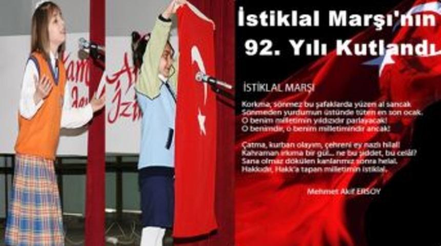 İstiklal Marşı'nın 92. yılı kutlandı