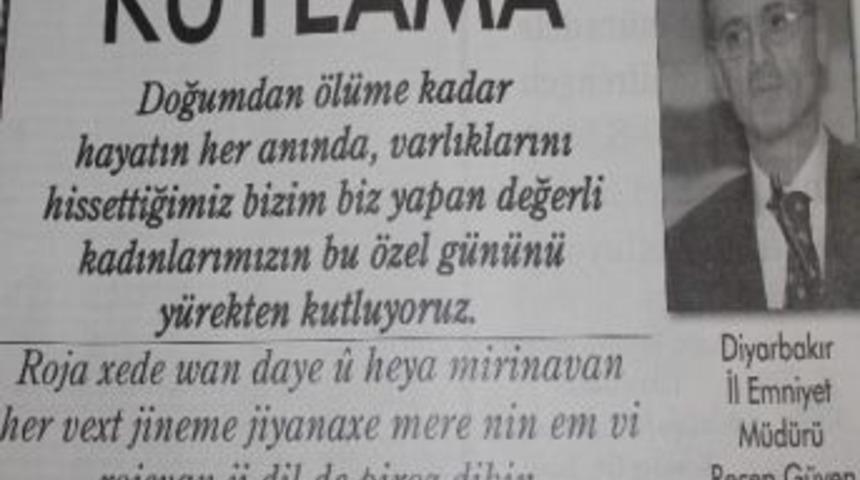 Diyarbakır Emniyet M&uuml;d&uuml;r&uuml;, 8 Mart D&uuml;nya Kadınlar G&uuml;n&uuml; İ&ccedil;in K&uuml;rt&ccedil;e Kutlama Mesajı Yayınladı
