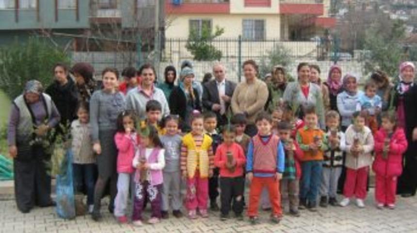 Kadınlara Fidan Dağıtıldı