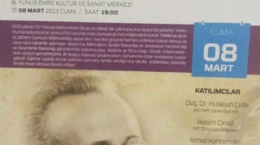 Merhum Tevfik İleri D&uuml;zenlenen Programla Anıldı