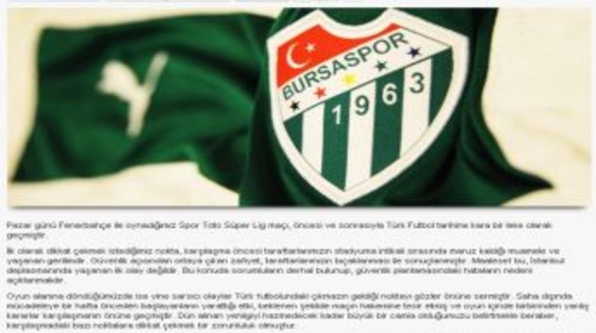 Bursaspor Kul&uuml;b&uuml;: "yaşananlara Skandal Demek Hafif Kalır"