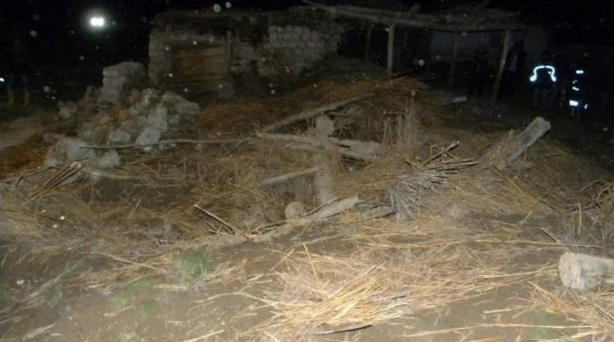 Şiddetli R&uuml;zgar Nedeniyle Ahır &Ccedil;&ouml;kt&uuml; 70 Koyun Telef Oldu