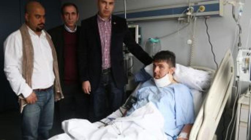 Meslektaşları, Yaralanan Cihan Ekibini Hastanede Ziyaret Etti