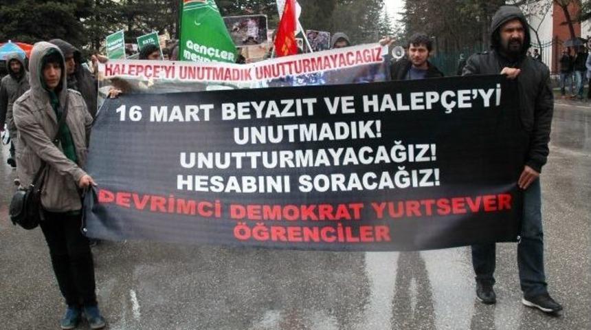 A&uuml; &Ouml;ğrencileri Beyazıt Ve Halep&ccedil;e Katliamlarını Kınadı