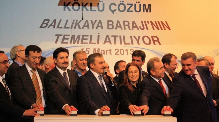 Ballıkaya Barajı'nın Temeli Bakan Eroğlu'nun Katılımıyla Atıldı