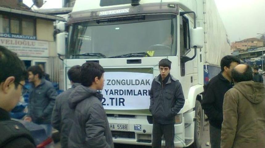 Zonguldak&rsquo;tan Suriye&rsquo;ye İkinci Yardım Tırı Yola &Ccedil;ıktı