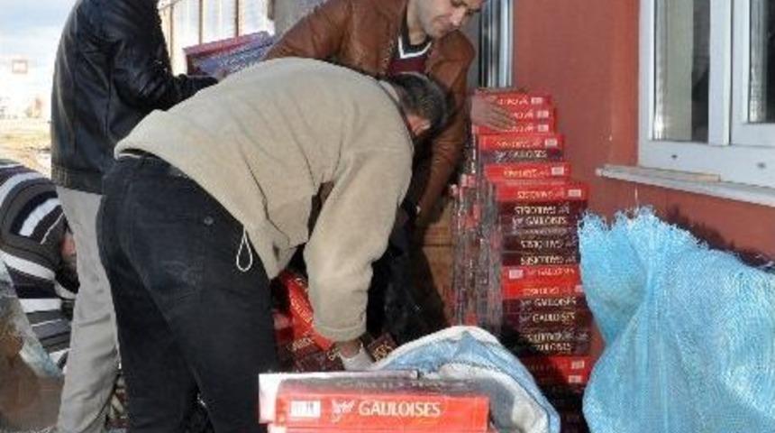 Aksaray'da 35 Bin Paket Ka&ccedil;ak Sigara Ele Ge&ccedil;irildi