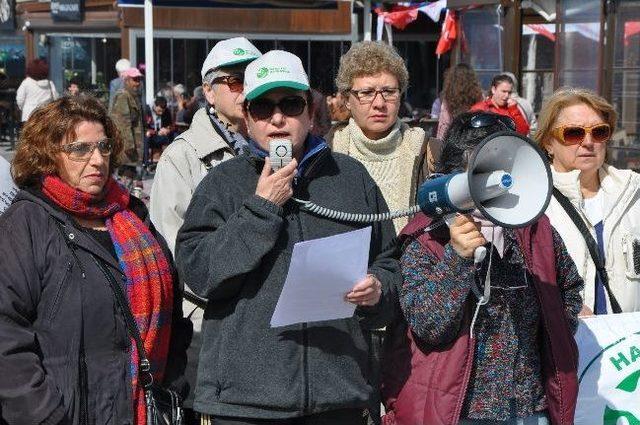 Foça'da Sokak Hayvanlarının Zehirlenmesi Protesto Edildi