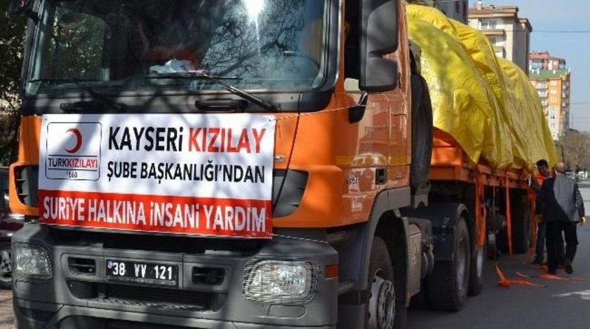 T&uuml;rk Kızılay&rsquo;ı Kayseri Şubesinden Suriyeli Vatandaşlara İnsani Yardım