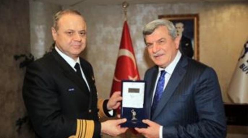 Donanma Komutanı&rsquo;ndan Karaosmanoğlu&rsquo;na ziyaret