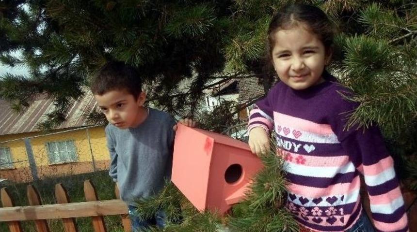 Anaokulu &Ouml;ğrencileri Kuşlar İ&ccedil;in Yuva Yaptı