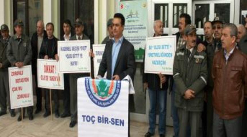 Orman Muhafaza Memurlarından Protesto