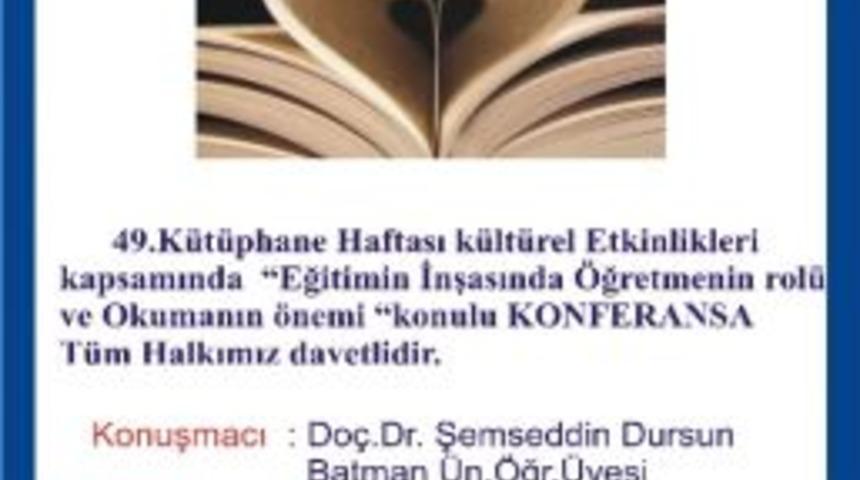 Siverek&rsquo;te K&uuml;t&uuml;phane Haftası Etkinlikleri