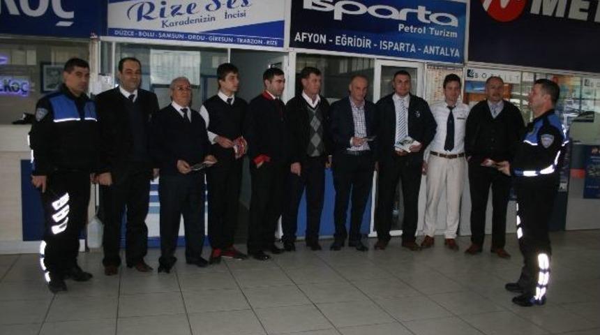 Polisten Otogar Esnafı Ve Yolculara Uyarı